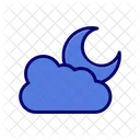 Night Moon Cloudy Icon