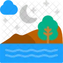 Night Tree Landscape Icon