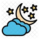 Night Cloudy Night Moon Icon