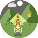 Night Camp Camp Tent Icon