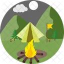 Night Camping Camp Tent 아이콘