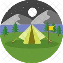 Night Camping Camp Tent Icon