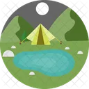 Night Camping Camp Tent Icon