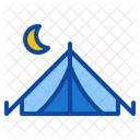 캠핑 캠프 텐트 모험 휴가 야외 밤 아이콘