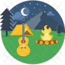 Night Camping Campfire Night Icon