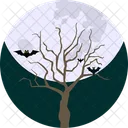 Night Haunted Tree Branches Hallowee Icon