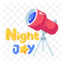 Night Spyglass Night Joy Telescope Icon