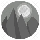 Night Landscape Moonlight Nature Icon