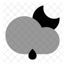 Cloud Half Moon Rain Low Icon