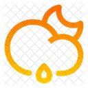 Cloud Half Moon Rain Low Icon