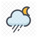 Night Rain Cloud Raining Rainstorm Icon