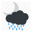 Rainy Moon Weather Rain Icon