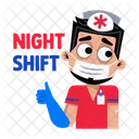 Night Shift Thumbs Up Medical Assistant Icon