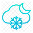 Night Snowfall Snowflake Icon