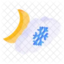 Snow Blizzard Scattered Snow Night Snowfall Icon