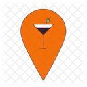 Nightclub Cocktail Bar Map Pinpoint Martini Glass Symbol