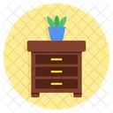 Side Table Nightstand Furniture Icon