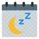 Nighttime Moon Sleep Crescent Weather Calendar Date Icon