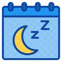 Nighttime Moon Sleep Crescent Weather Calendar Date Icon