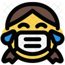 Alegria De Nina Emoji Con Mascarilla Emoji Icono