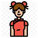 Chica Chino China Icono