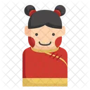 Nina China Chino Mujer Icono