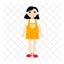 Chica Personaje De Regreso A La Escuela Objeto De Decoracion Icono