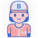 Chica Jugadora De Beisbol Jugador De Beisbol Beisbol Icono