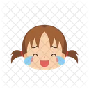 Chica Emoji Llorando De Alegria Icono