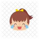 Chica Emoji Llorando De Alegria Icono