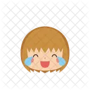 Chica Emoji Llorando De Alegria Icono