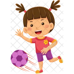 Niña, niños, jugar al fútbol  Icono