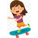 Chica Patineta Personas Icono