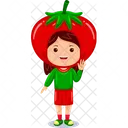 Niña, niños, tomate, carácter  Icono