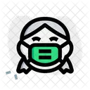 Nina Sonriendo Emoji Con Mascarilla Emoji Icono