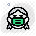 Nina Triste Emoji Con Mascarilla Emoji Icono