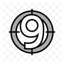 Nine Number Numbers Icon