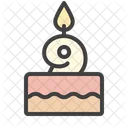 Nine Birthday Cake  Icon