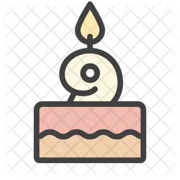 Nine Birthday Cake  Icon