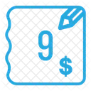 Nine dollar bill  Icon