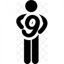 Nine Holding Number Holding Icon