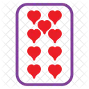 Nine Of Hearts Poker Card Casino Icon