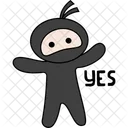 Ninja Pegatina Icono