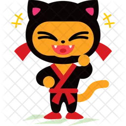 Chaton ninja rieur  Icône