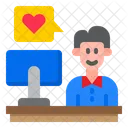 Niño charlando en la computadora  Icono