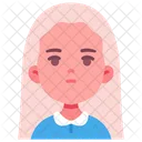 Chica Pelo Largo Mujer Icono
