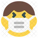 Nino Riendo Emoji Con Mascarilla Emoji Icono