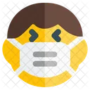 Nino Riendo Emoji Con Mascarilla Emoji Icono