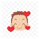 Chico Emoji Corazon Icono