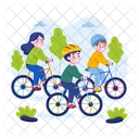 Niños en bicicleta  Icono